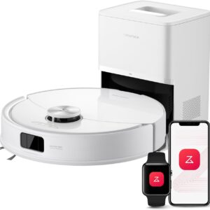 roborock Q10 S5+ Aspirateur Robot Laveur avec Station, 10000 Pa Aspiration, Vidage Automatique, Double Anti-emmêlement, Système VibraRise 2.0, Navigation & Cartographie, Évitement d'obstacles, APP