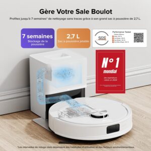 Roborock Q10 S5+ robot aspirateur laveur avec station de vidage automatique