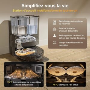 Roborock Qrevo S Pro robot aspirateur laveur avec station et eau chaude