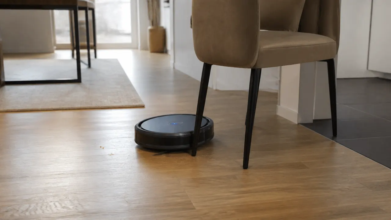 robot-laveur-budget-appartement Robot aspirateur laveur compact dans un appartement avec sols durs et tapis fin
